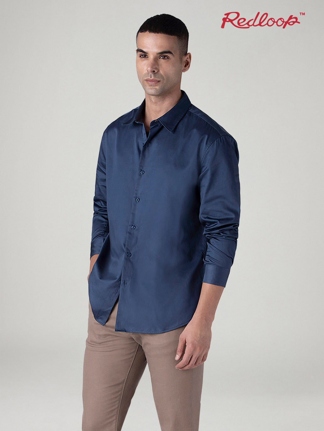 Men's Solid Slim Fit Redloop Shirt