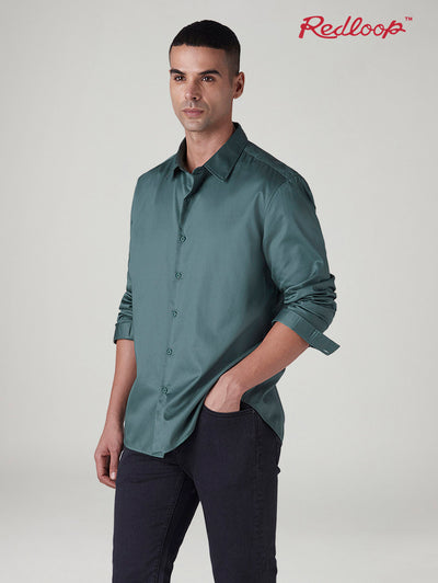 Men's Solid Slim Fit Redloop Shirt-image-34