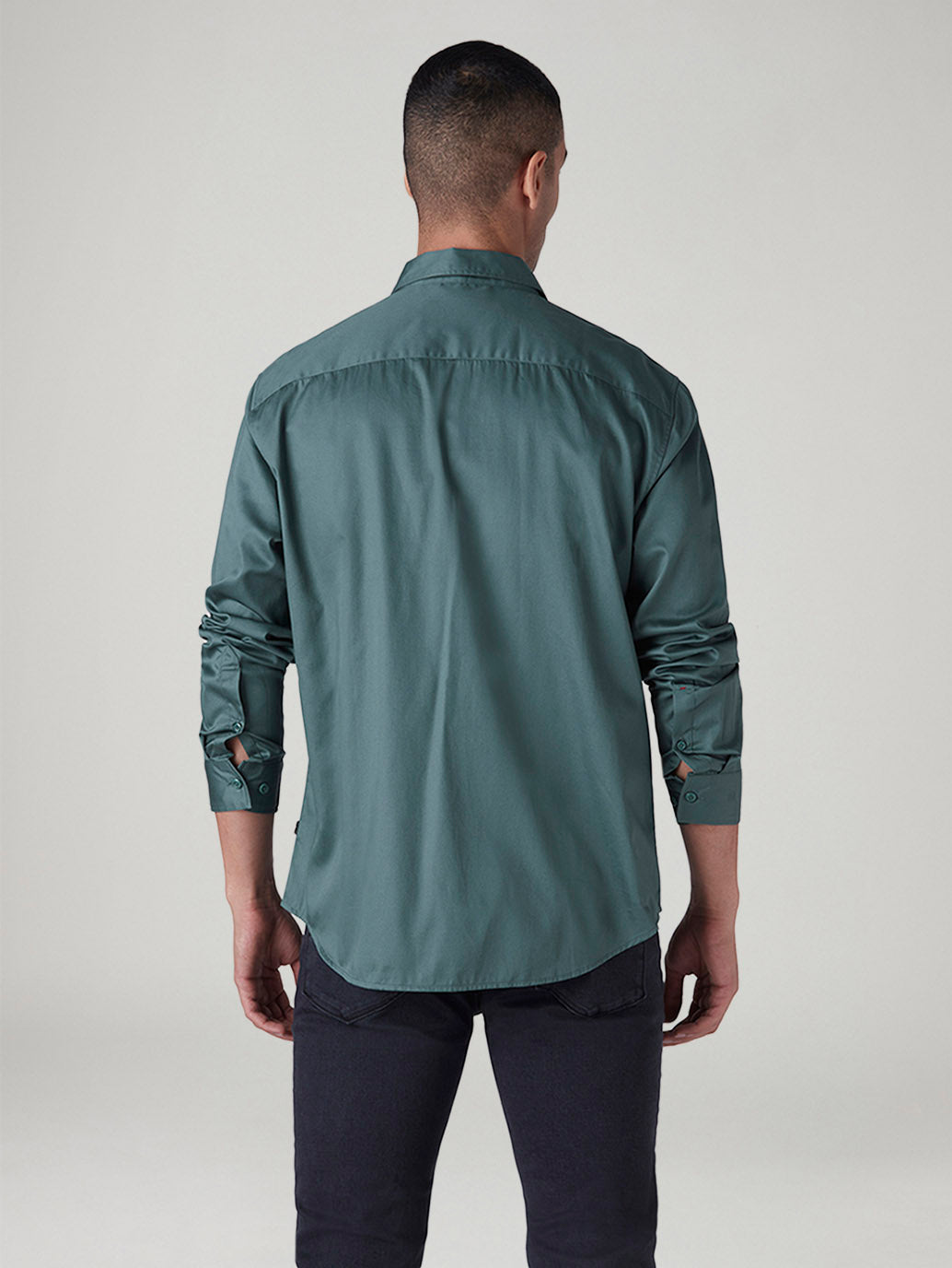 Men's Solid Slim Fit Redloop Shirt - 20 View