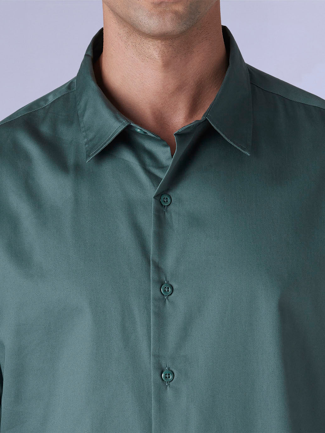 Men's Redloop Solid Slim Fit Poplin Shirt - Detail View