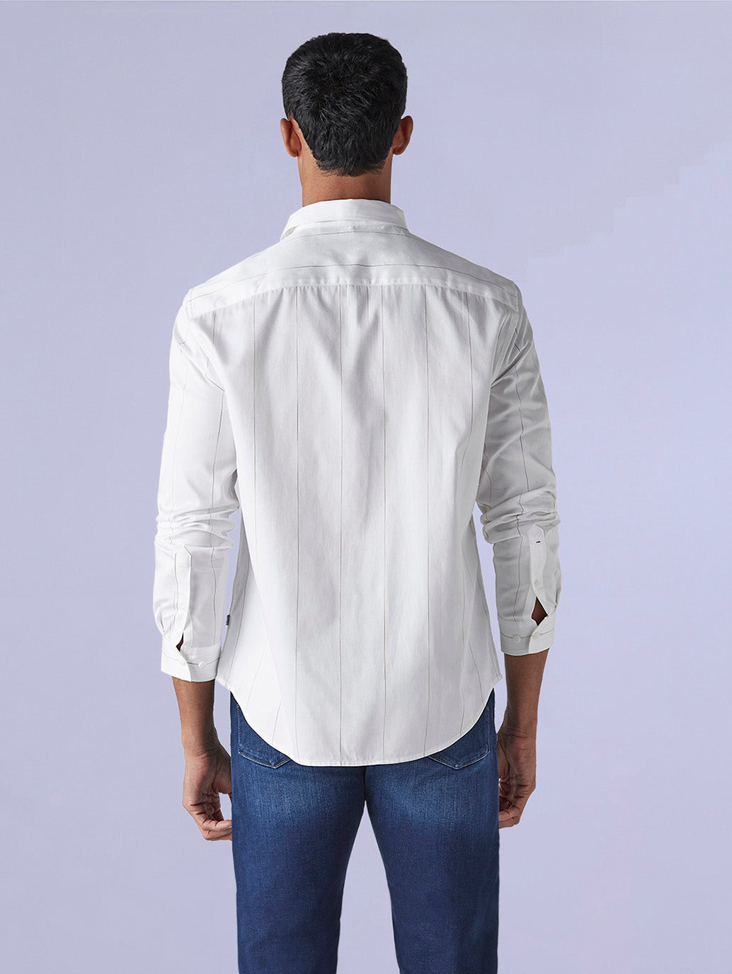 Men's Striped Slim Fit Redloop Poplin Shirt - 489cffce-0df5-4cf8-a7d9-0a267fcae30f View