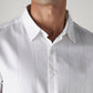 Men's Striped Slim Fit Redloop Poplin Shirt - Detail View