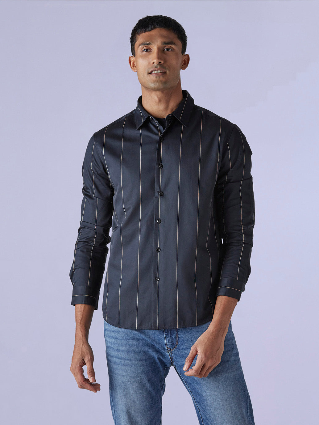 Men's Redloop Striped Slim Fit Poplin Shirt - 1df92d9d-2d5b-458d-b551-d9f4ac6cbb5b View