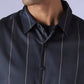 Men's Redloop Striped Slim Fit Poplin Shirt - Detail View