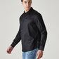 Men's Solid Slim Fit Poplin Redloop Shirt - Side View