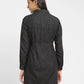 Women's Solid Black Spread Collar Dress