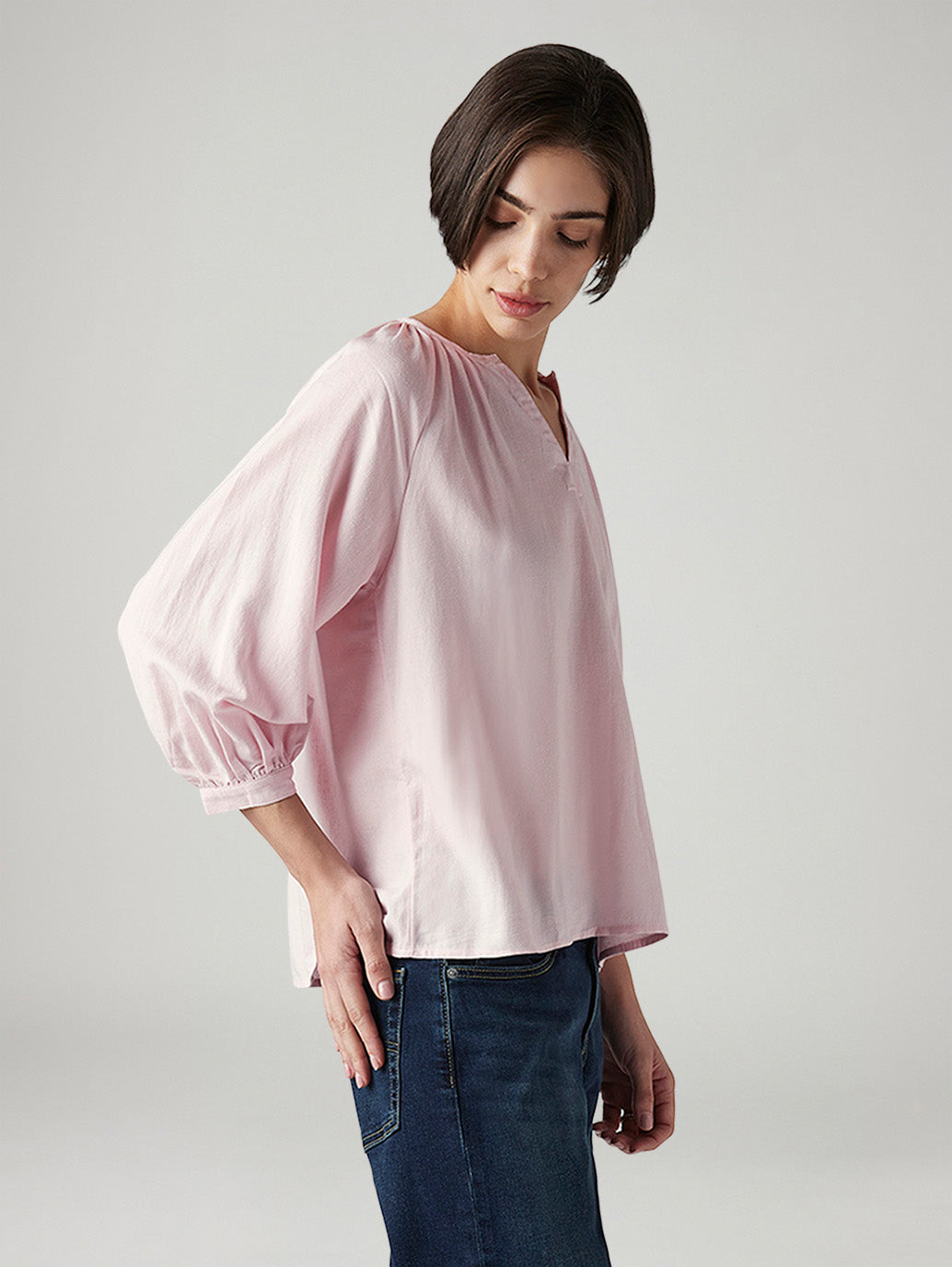 Women's Solid Regular Fit Linen Top - 20copy View