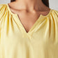 Women's Solid Regular Fit Linen Top - Detail View