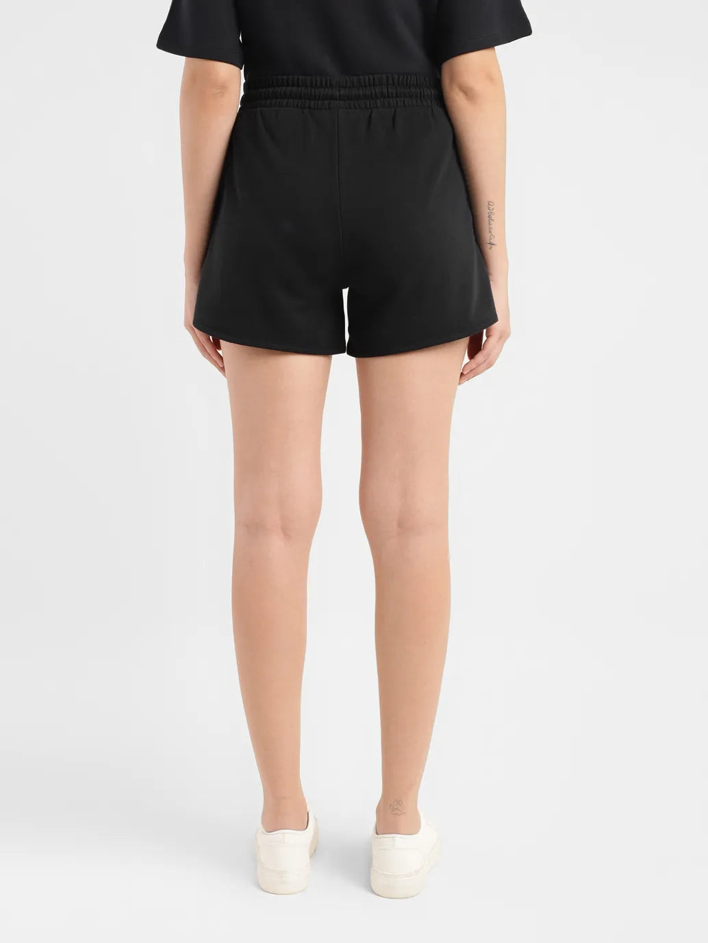 Women's High Rise Black Relaxed Fit Shorts - d2eb6b70-c8d9-46bf-a4ae-cf5f1cdb9a4b View