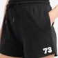 Women's High Rise Black Relaxed Fit Shorts