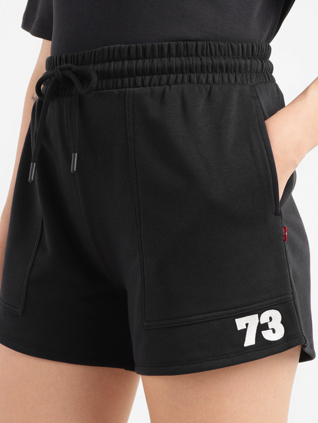 Women's High Rise BlackÂ Relaxed Fit Shorts