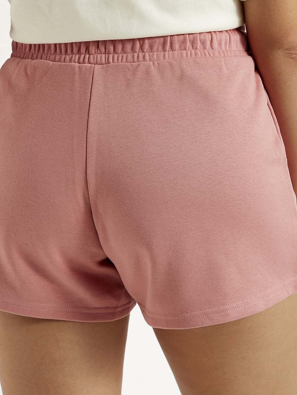 Women's Mid Rise Pink Regular Fit Shorts - Detail View