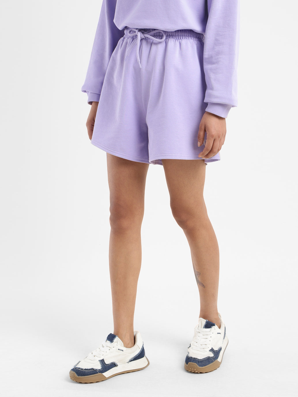 Women's Mid Rise Purple Regular Fit Shorts