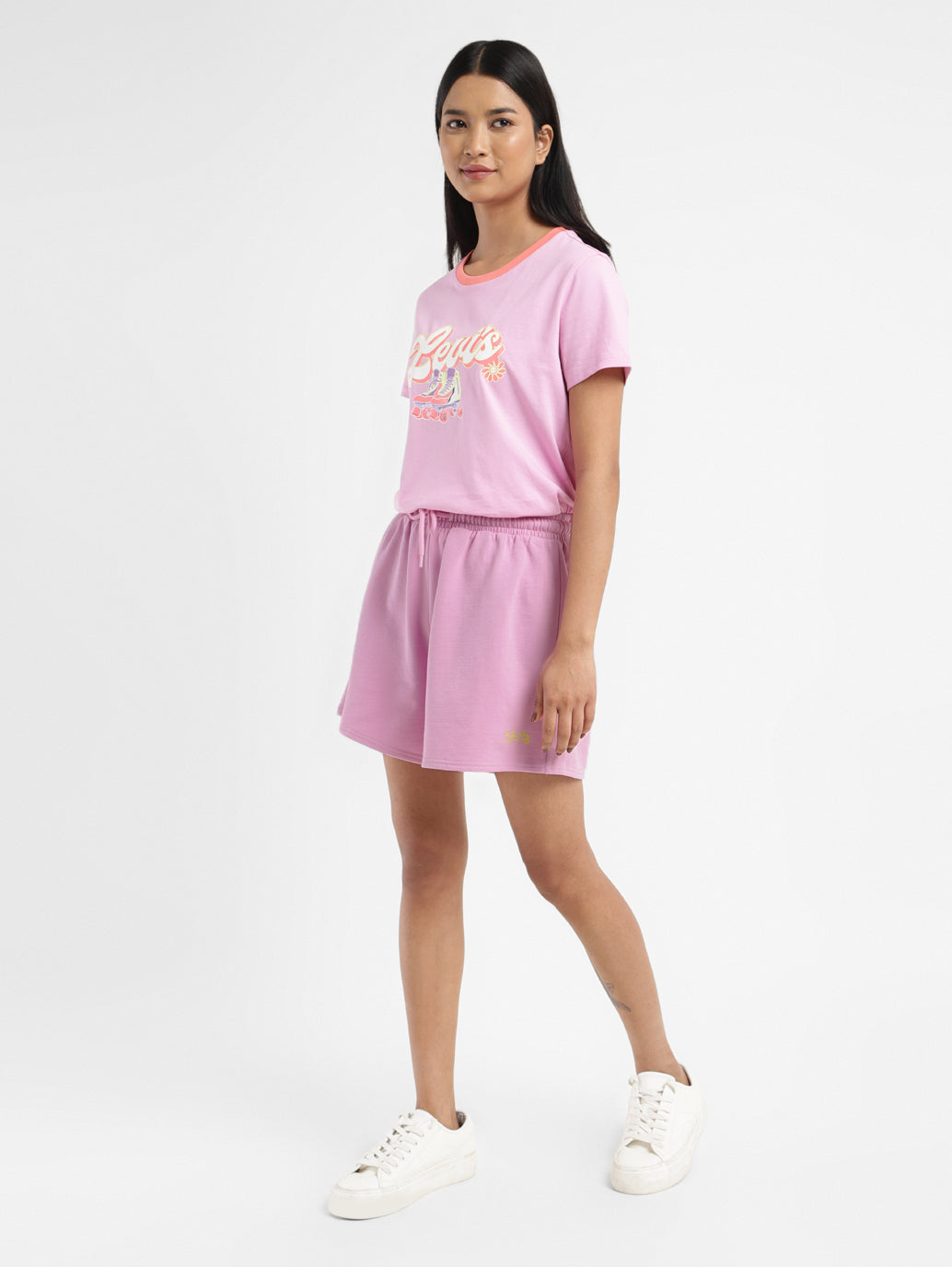 Women's Mid Rise Pink Regular Fit Shorts