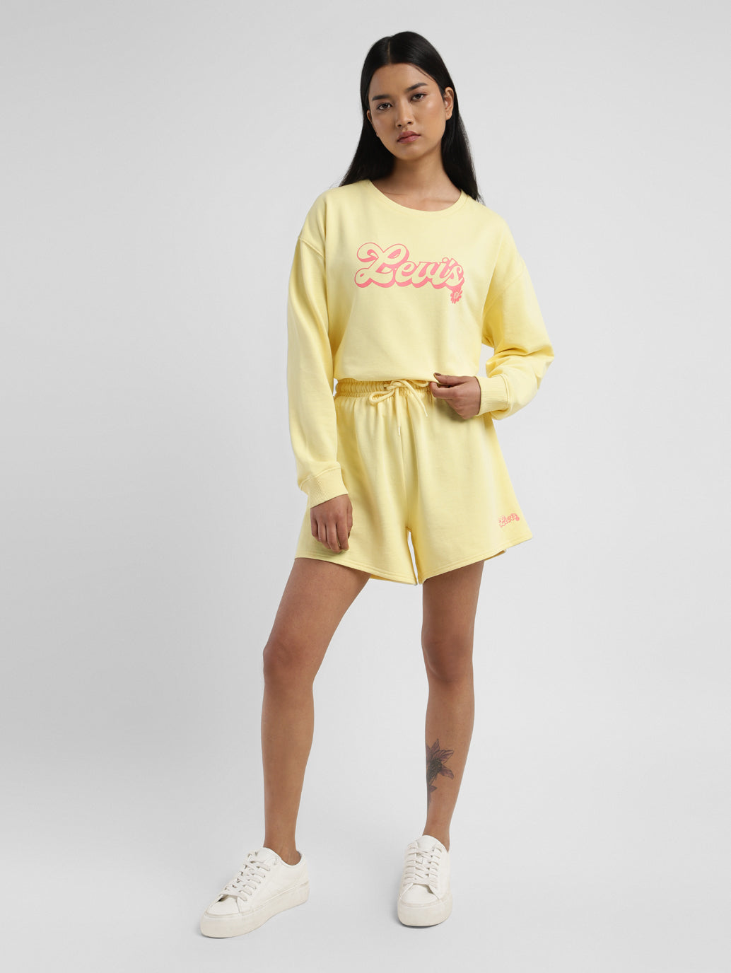 Women's Mid Rise Yellow Regular Fit Shorts
