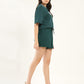 Women's Mid Rise Green Regular Fit Shorts - Side View