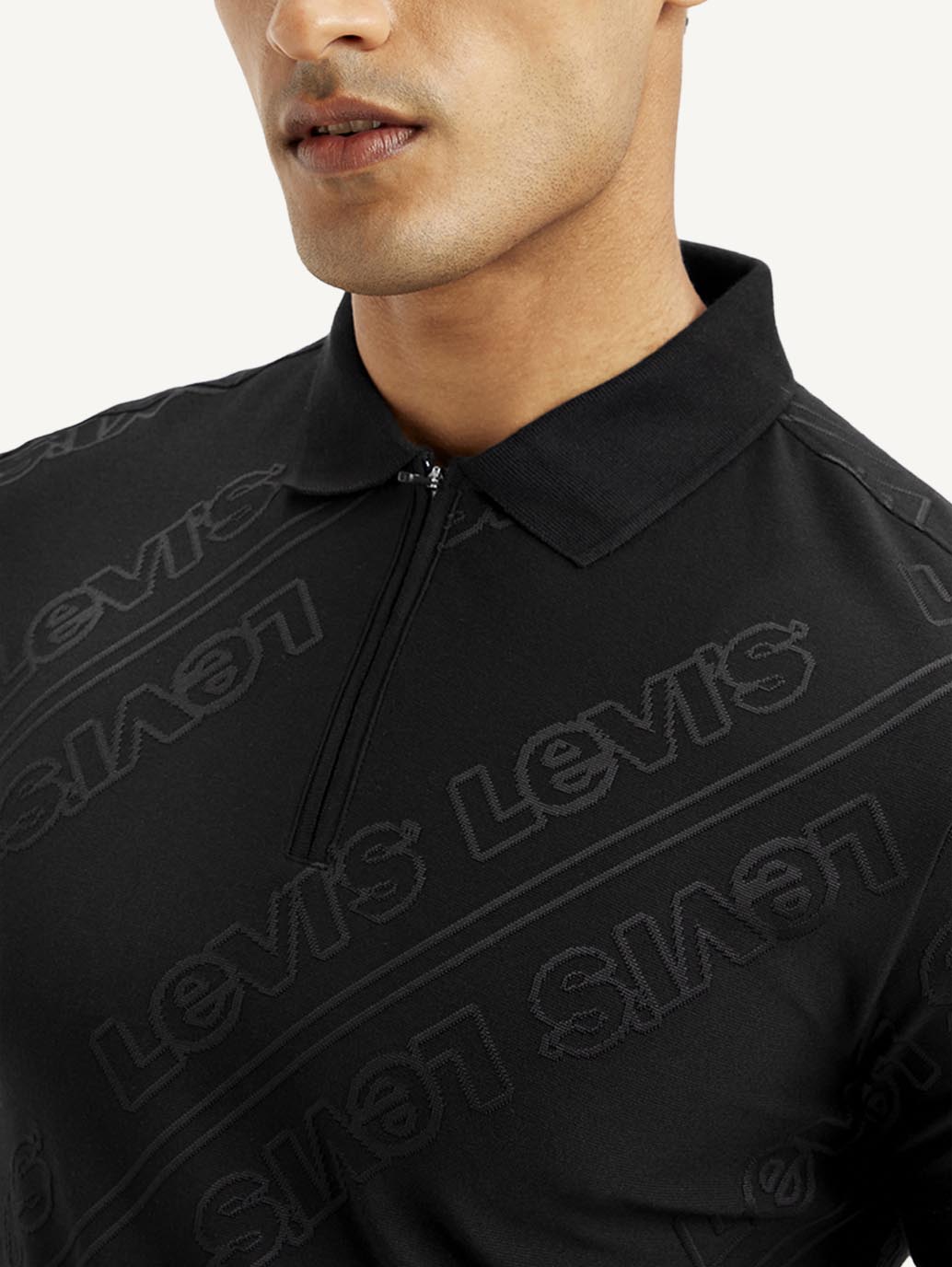 Men's Brand Logo Slim Fit Polo T-shirt - Detail View