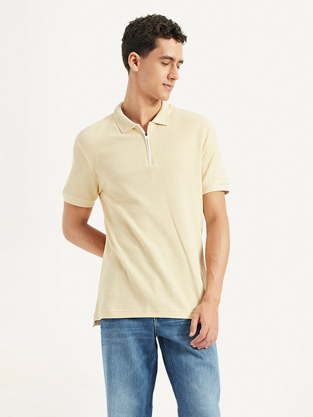 Men's Solid Slim Fit Polo T-shirt - Styleshot View