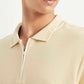 Men's Solid Slim Fit Polo T-shirt - Detail View