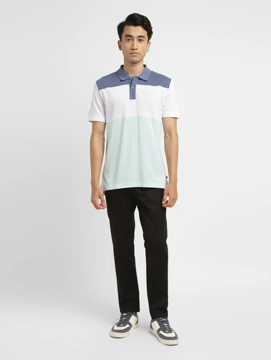 Men's Colorblock Slim Fit Polo T-shirt