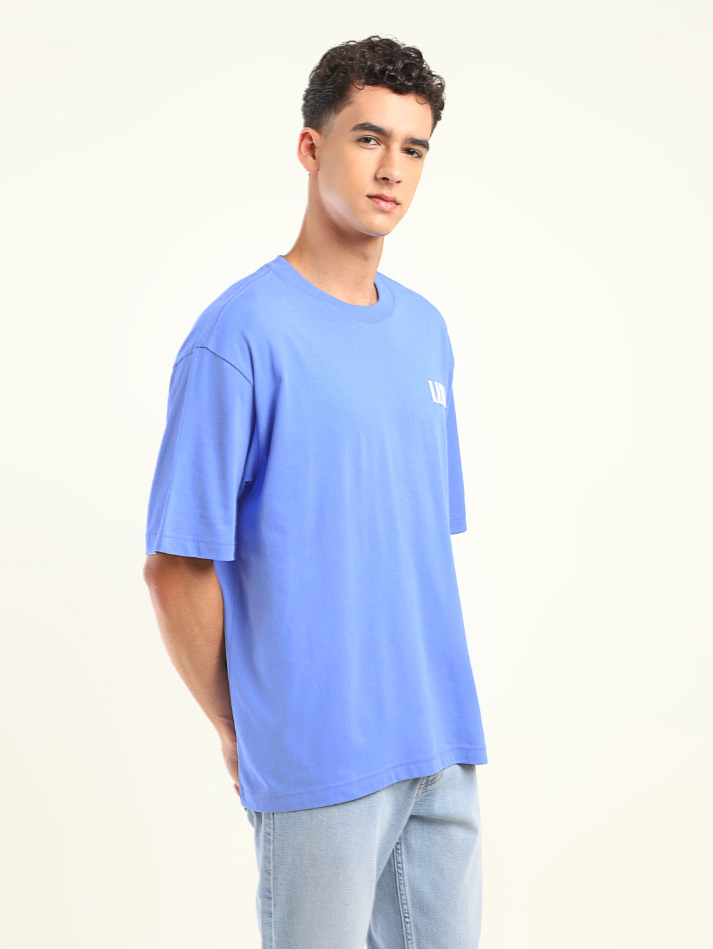 Men's Solid Loose Fit T-Shirt - Side View
