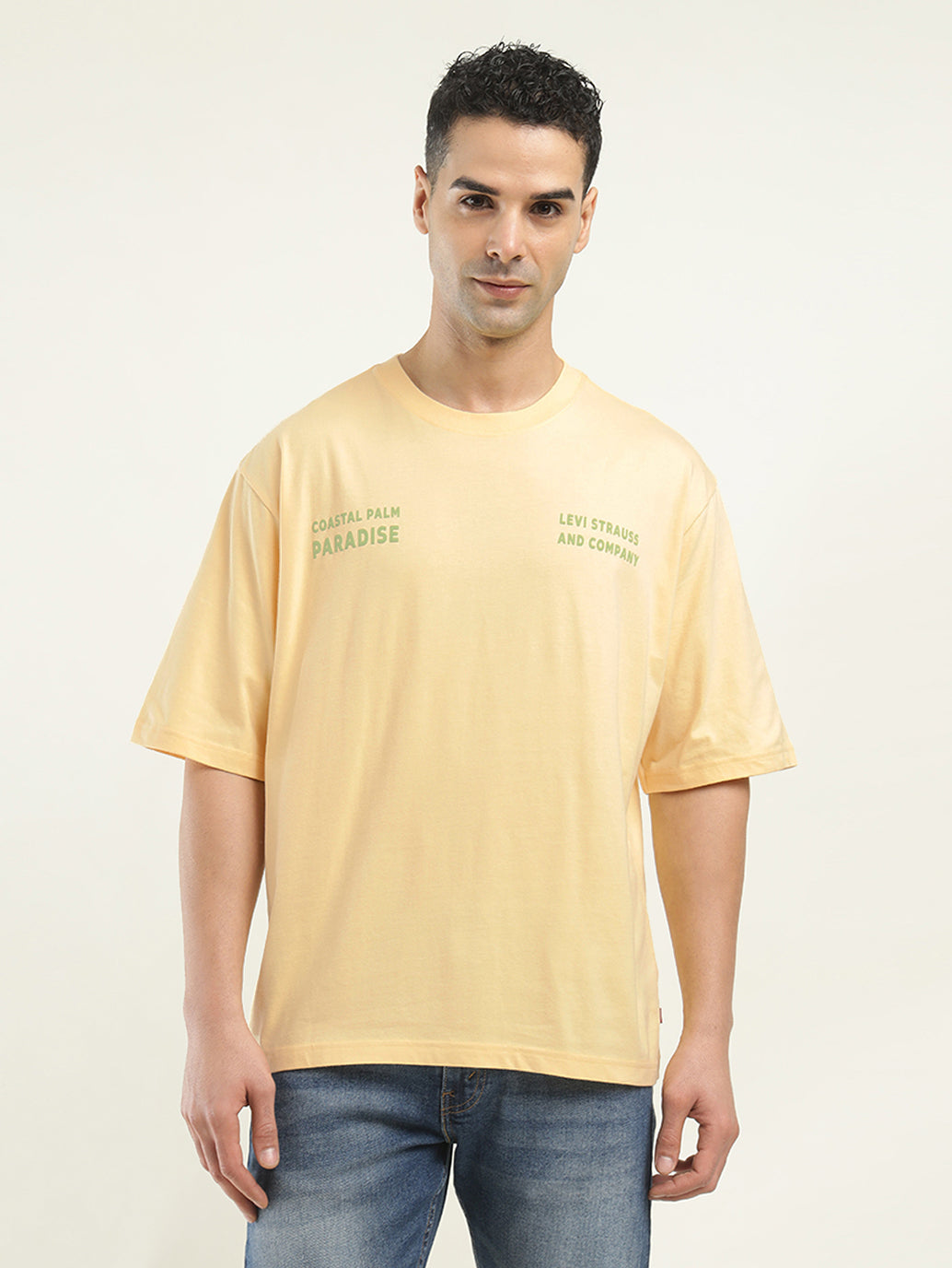 Men's Graphic Print Loose Fit T-Shirt - Front View