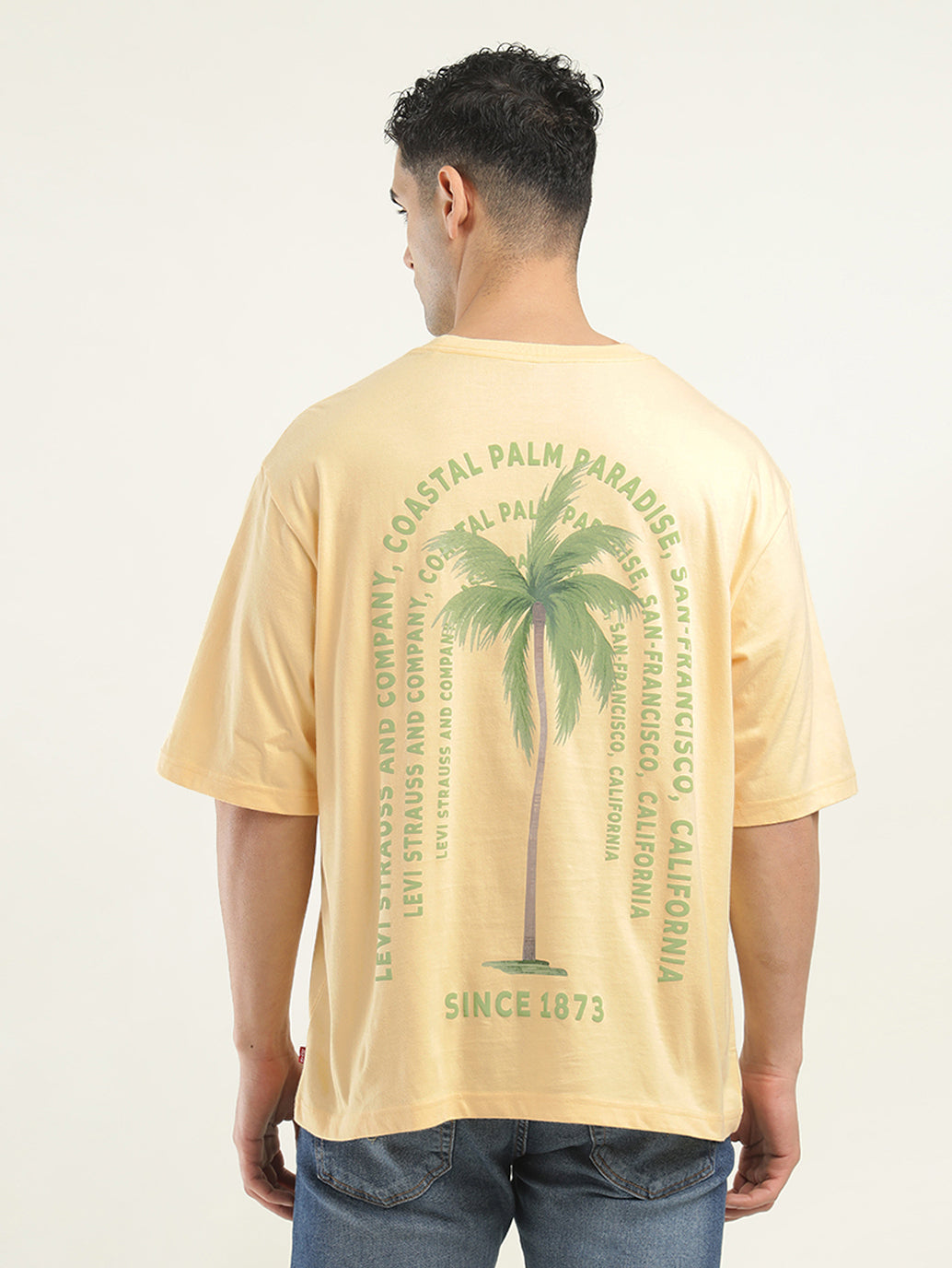 Men's Graphic Print Loose Fit T-Shirt - Back View