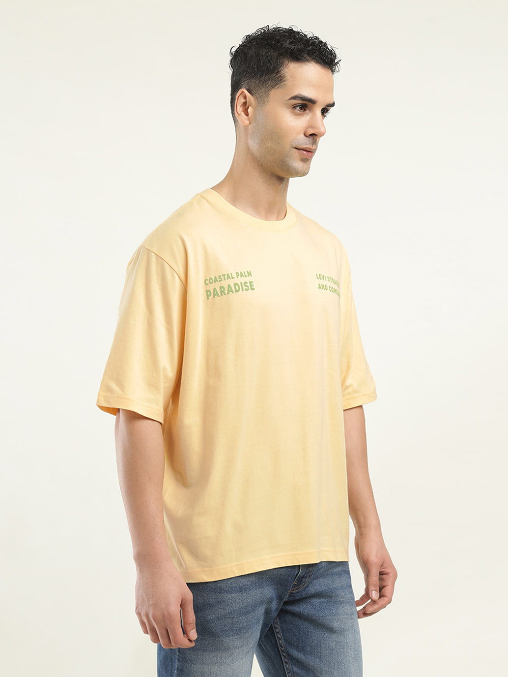 Men's Graphic Print Loose Fit T-Shirt - Side View