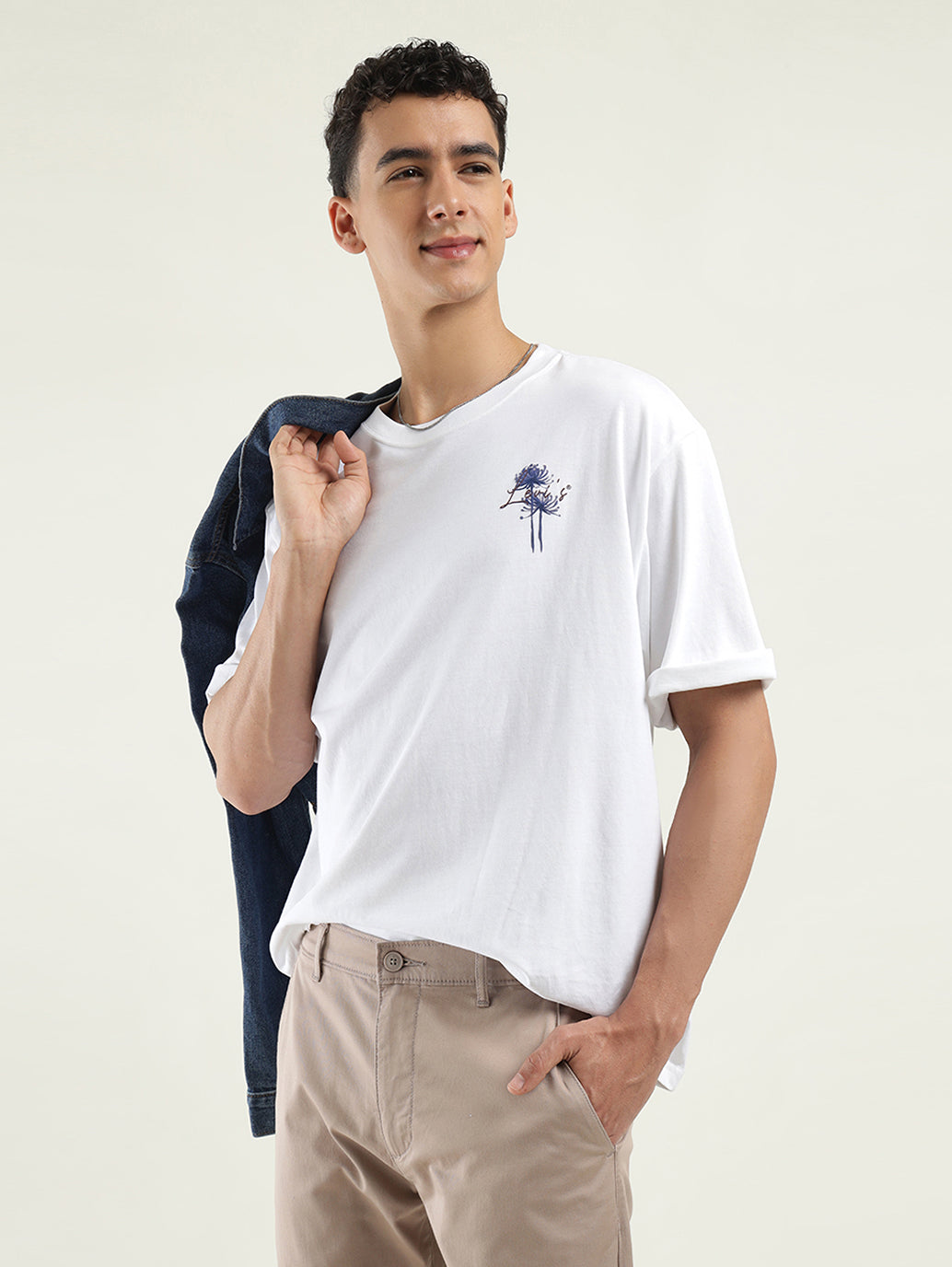 Men's Solid Loose Fit T-Shirt - Styleshot View