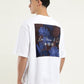 Men's Solid Loose Fit T-Shirt - Back View