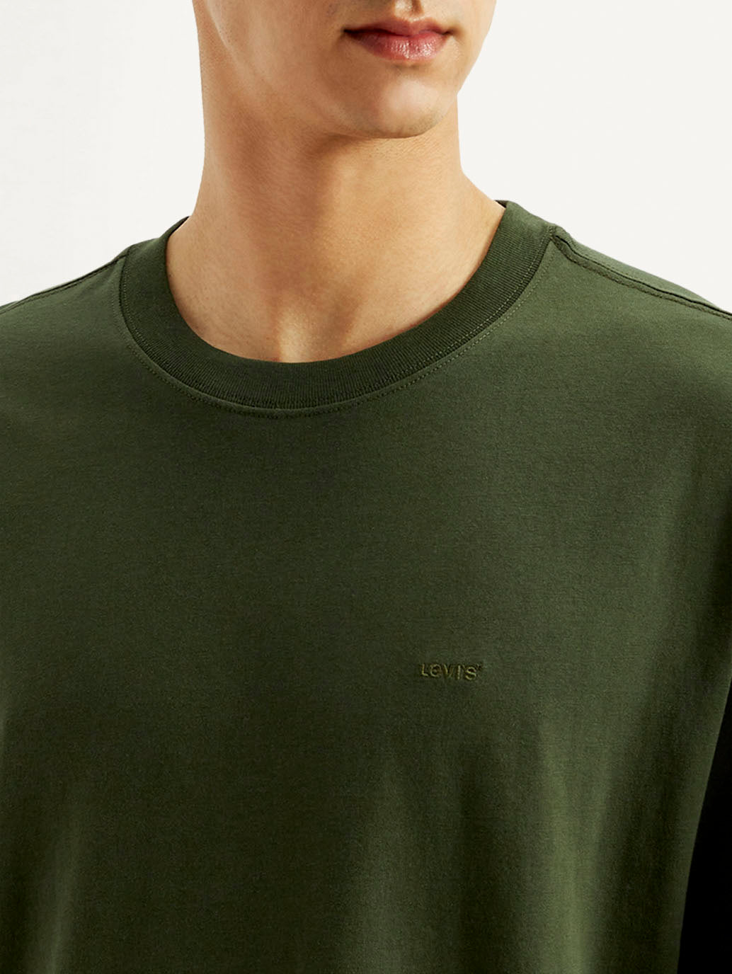 Men's Solid Loose Fit T-shirt - Detail View