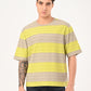 Men's Striped Loose Fit Textured T-Shirt - jpg View
