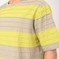 Men's Striped Loose Fit Textured T-Shirt - detail View