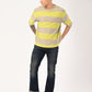 Men's Striped Loose Fit Textured T-Shirt - 6 View