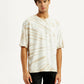 Men's Overdyed Cream Loose Fit T-shirt - Front View