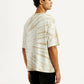 Men's Overdyed Cream Loose Fit T-shirt - Back View