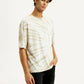 Men's Overdyed Cream Loose Fit T-shirt - Side View