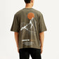 Men's Typography Loose Fit T-Shirt - Back View