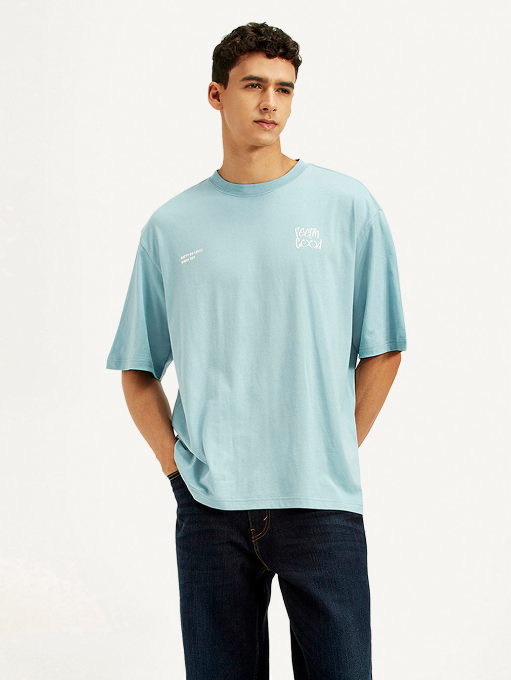 Men's Typography Loose Fit T-Shirt - Styleshot View