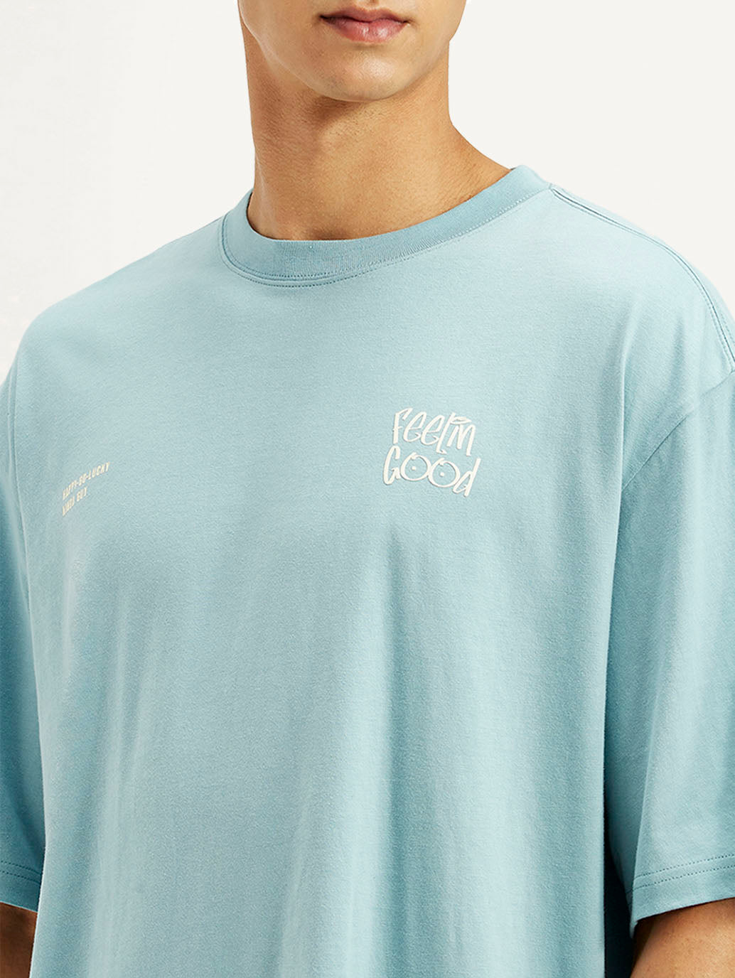 Men's Typography Loose Fit T-Shirt - Detail View