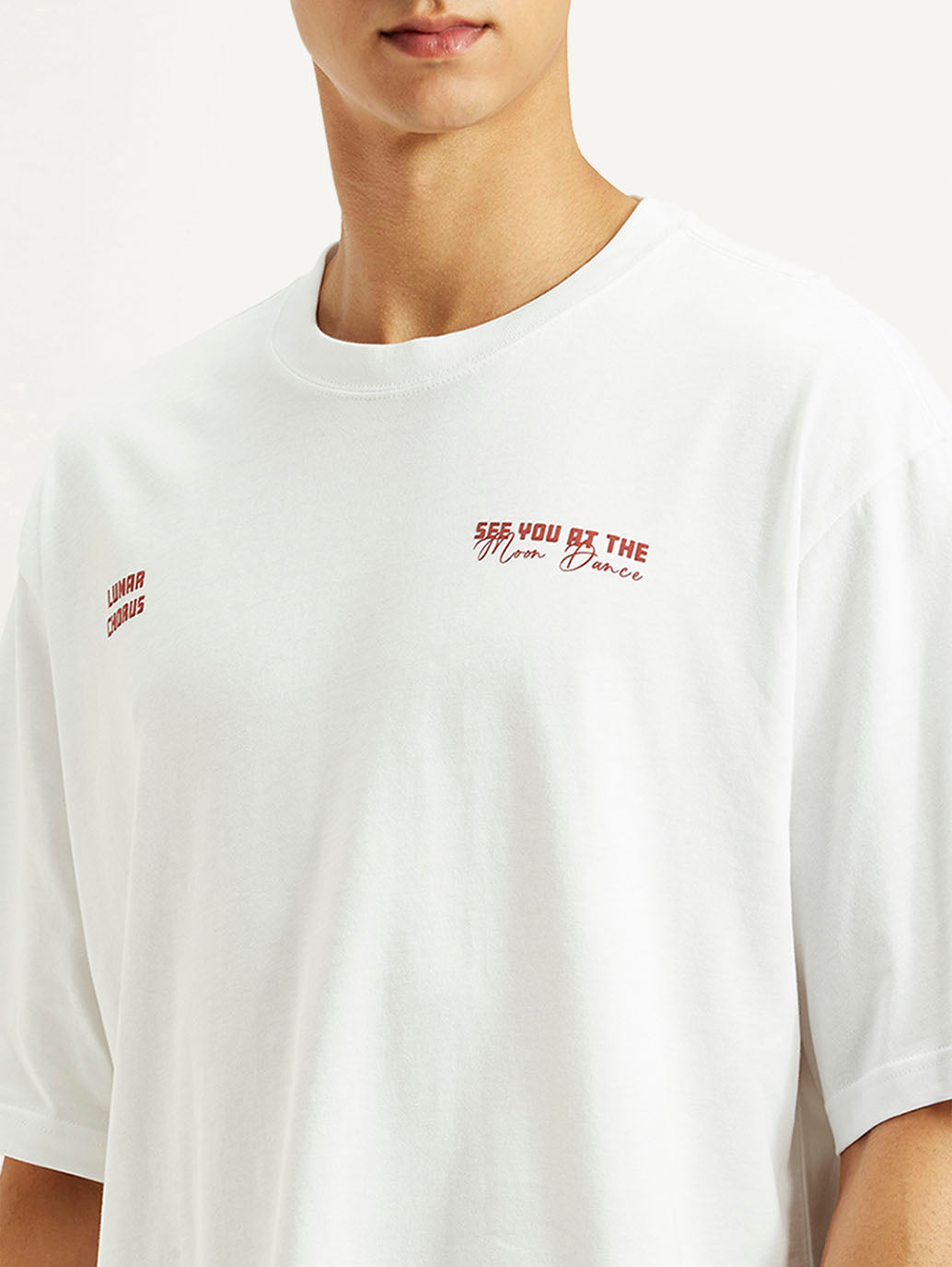 Men's Typography Loose Fit T-Shirt - Detail View