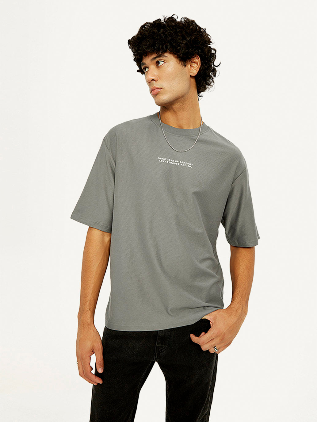 Men's Graphic Print Loose Fit T-shirt - Elevated View