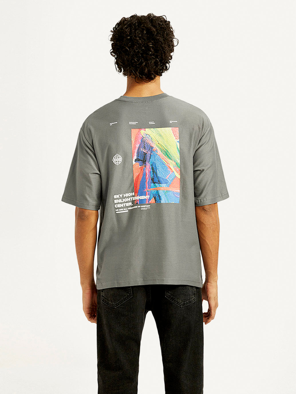 Men's Graphic Print Loose Fit T-shirt - Back View