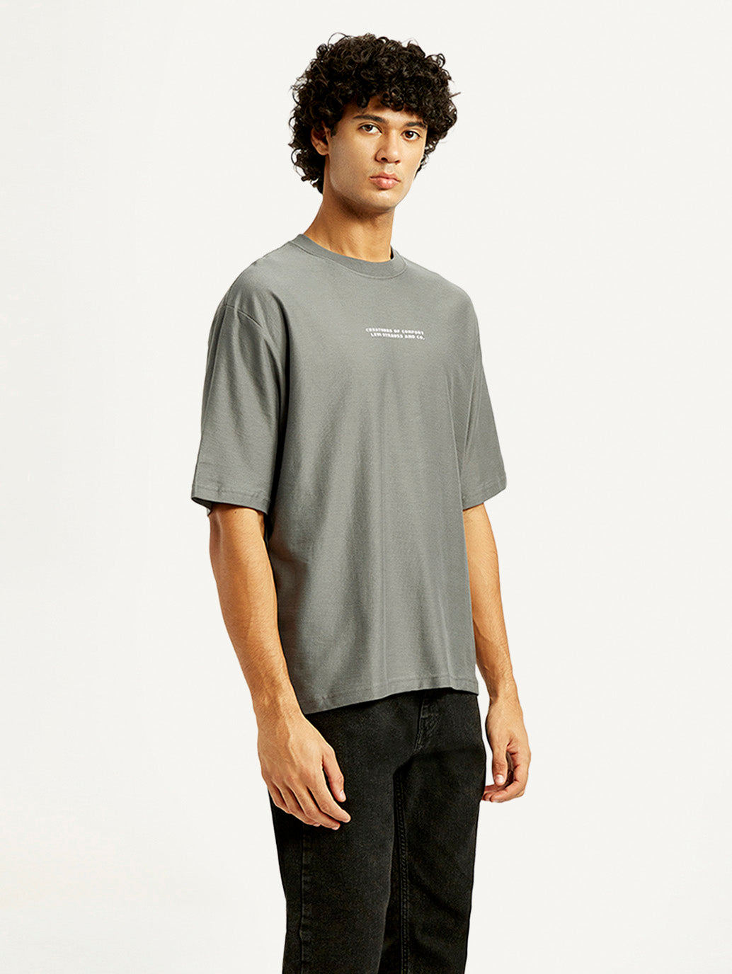 Men's Graphic Print Loose Fit T-shirt - Side View