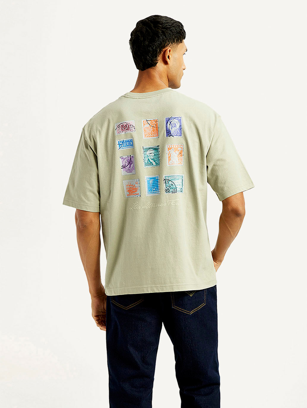 Men's Graphic Print Loose Fit T-shirt - Back View