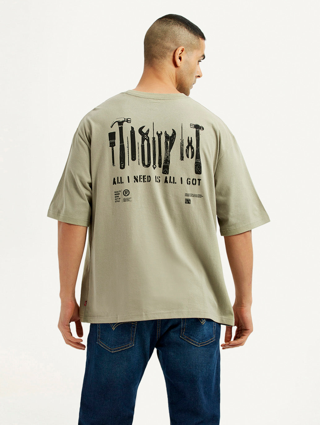 Men's Graphic Print Loose Fit T-shirt - Back View