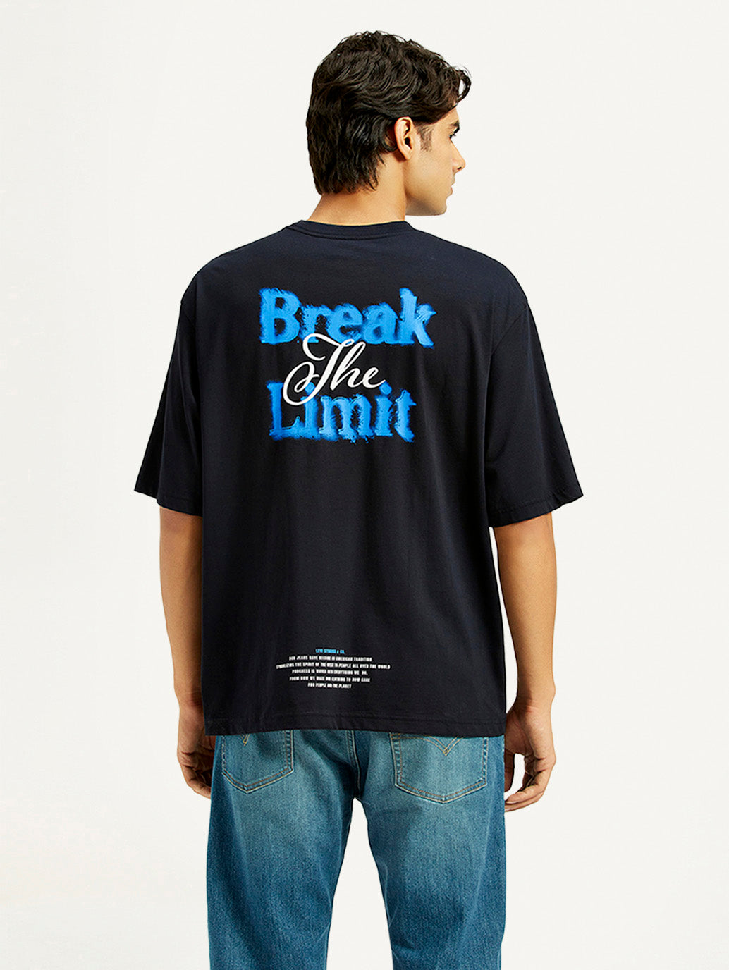 Men's Graphic Loose Fit T-Shirt - Back View