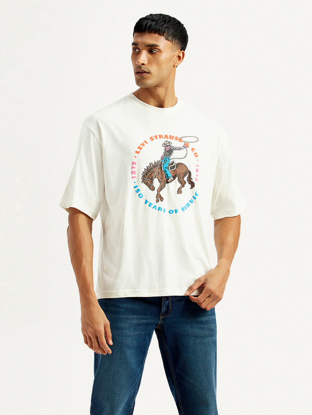 Men's Graphic Loose Fit T-Shirt - Front View