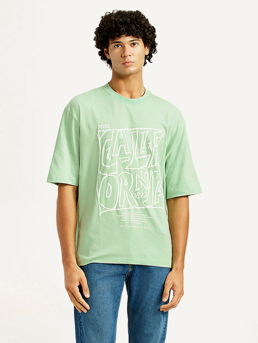 Men's Graphic Loose Fit T-Shirt - Front View