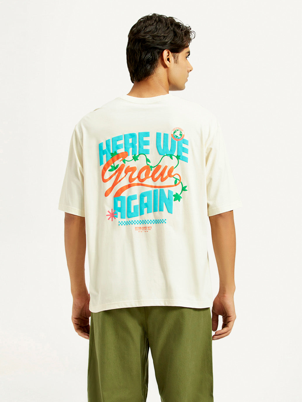 Men's Graphic Loose Fit T-Shirt - Back View